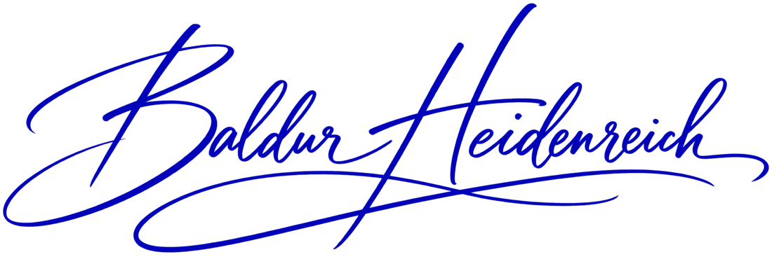 Blaue Unterschrift Baldur Heidenreich